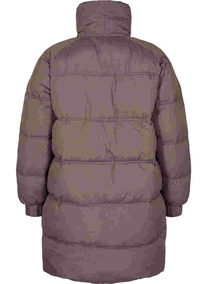 Vinterjakke med lommer og høj halskrave, Iron, Packshot image number 1