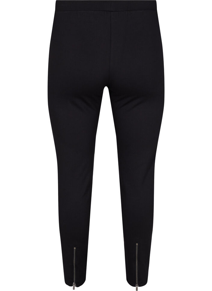 Leggings med lynlås, Black, Packshot image number 1