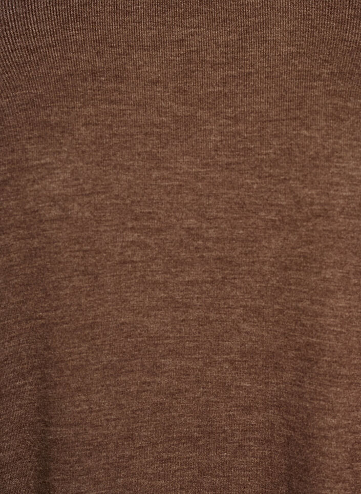 Jerseybluse med 3/4 &aelig;rmer, Brun, Packshot image number 2