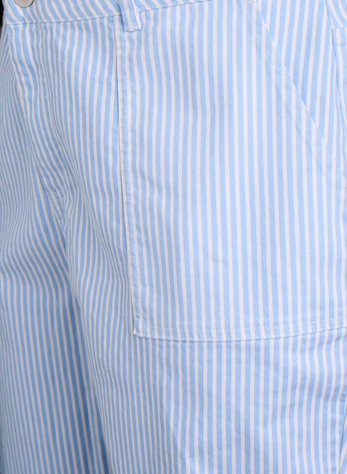 Stribede bermudashorts med høj talje, Blå, Packshot image number 2