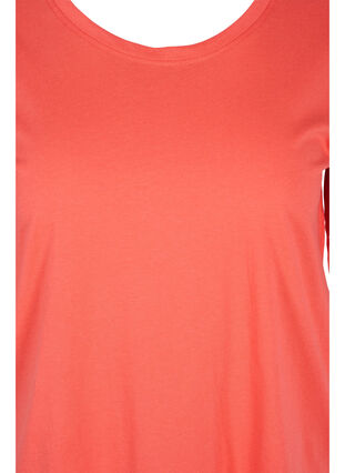 Bomulds t-shirt med 2/4 ærmer, Hot Coral, Packshot image number 2