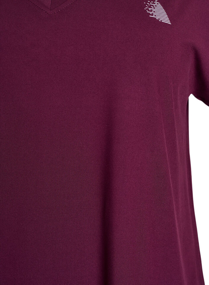 L&oslash;s tr&aelig;nings t-shirt med v-hals, R&oslash;d, Packshot image number 2