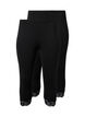 2-pak 3/4 leggings med blondekant, Black / Black, Packshot image number 0
