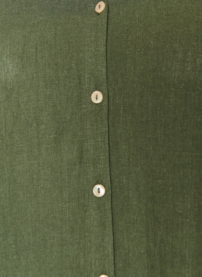 Bluse i h&oslash;r og viskose med V-udsk&aelig;ring, Gr&oslash;n, Packshot image number 2