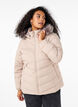 Kort pufferjakke med h&aelig;tte, Beige, Model image number 0
