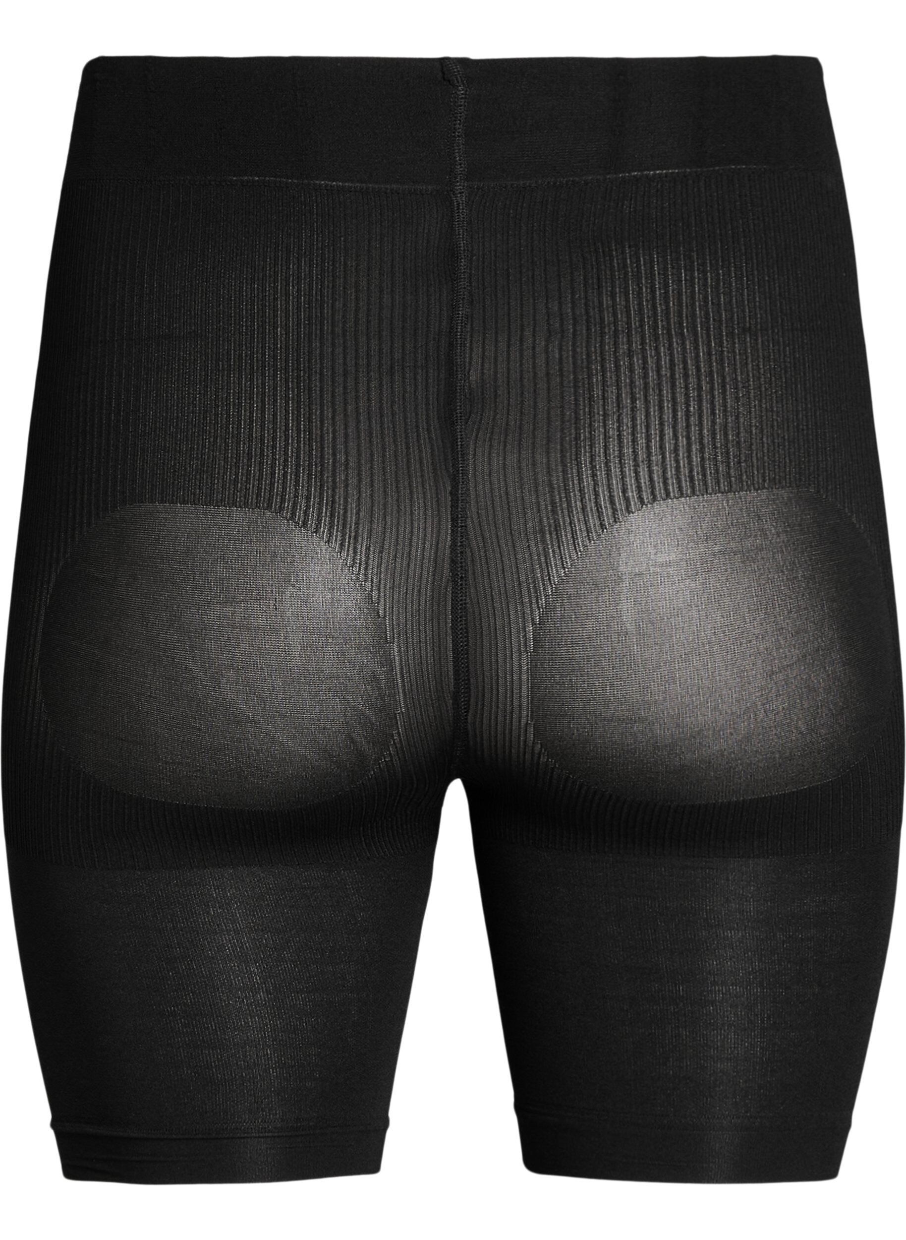 Zizzi2-pak push-up shorts i 60 denier med shape-effekt, Sort, Packshot image number 1