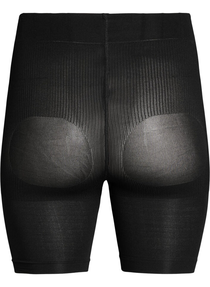 2-pak push-up shorts i 60 denier med shape-effekt, Sort, Packshot image number 1
