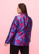 Blomstret blazer med perleknap, Blue Quartz Jaquard, Model image number 1