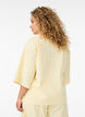 Stribet skjortebluse i l&oslash;s pasform, Gul, Model image number 2