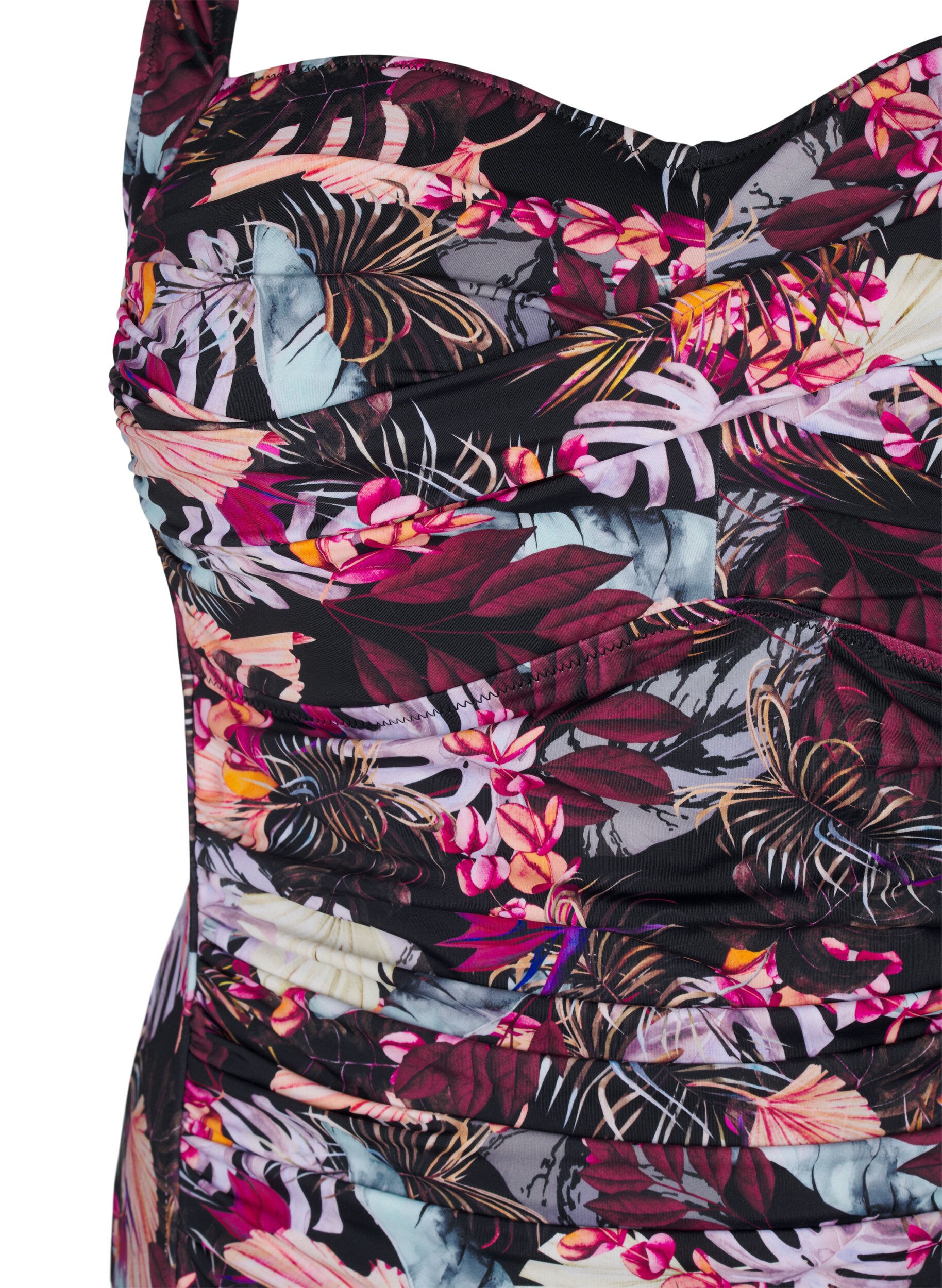 Zizzi Vatteret badedragt med print, R&oslash;d, Packshot image number 2