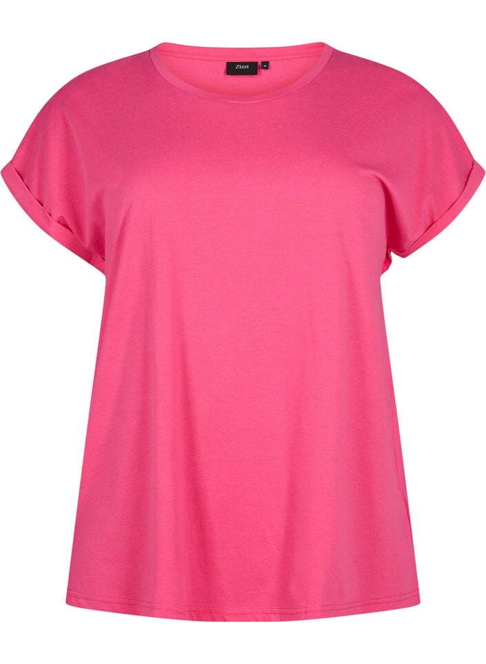 Kort&aelig;rmet t-shirt i bomuldsblanding, Lyser&oslash;d, Packshot image number 0