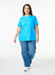 Basis t-shirt i bomuld med rund hals , Bl&aring;, Model image number 1