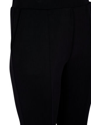 Flare bukser med slids foran, Black, Packshot image number 2