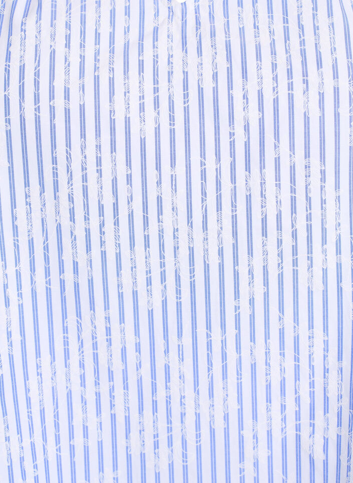 Ærmeløs bluse med striber og blomsterprint, Blå, Packshot image number 2