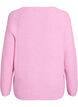 Strikbluse med V-hals og raglan&aelig;rmer, Lyser&oslash;d, Packshot image number 1