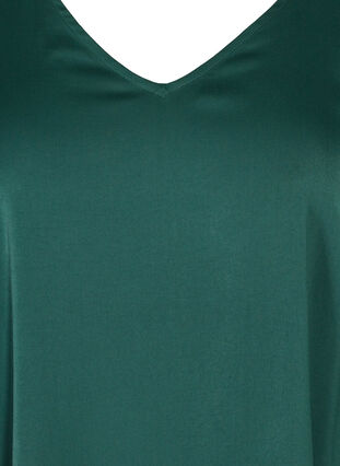Ensfarvet bluse med 3/4 ærmer og v-hals, Pine Grove, Packshot image number 2