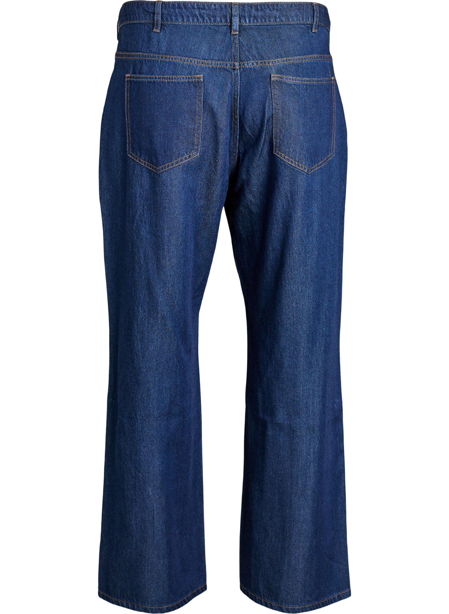ZizziWide leg jeans med bindeb&aelig;lte og h&oslash;j talje, Bl&aring;, Packshot image number 1