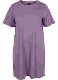 Meleret t-shirt natkjole med korte ærmer, Vintage Violet Mel.