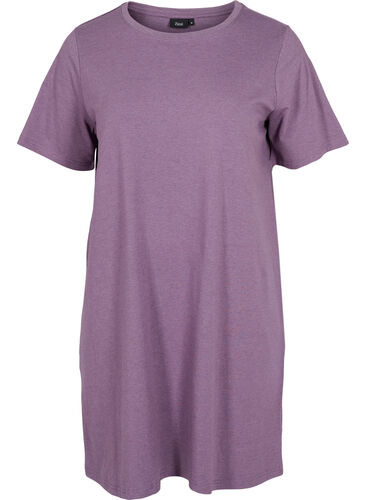 Meleret t-shirt natkjole med korte ærmer, Vintage Violet Mel., Packshot image number 0
