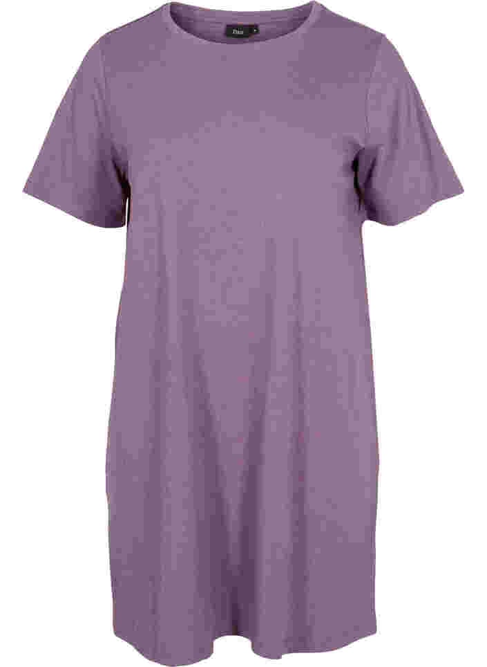 Meleret t-shirt natkjole med korte ærmer, Vintage Violet Mel., Packshot image number 0