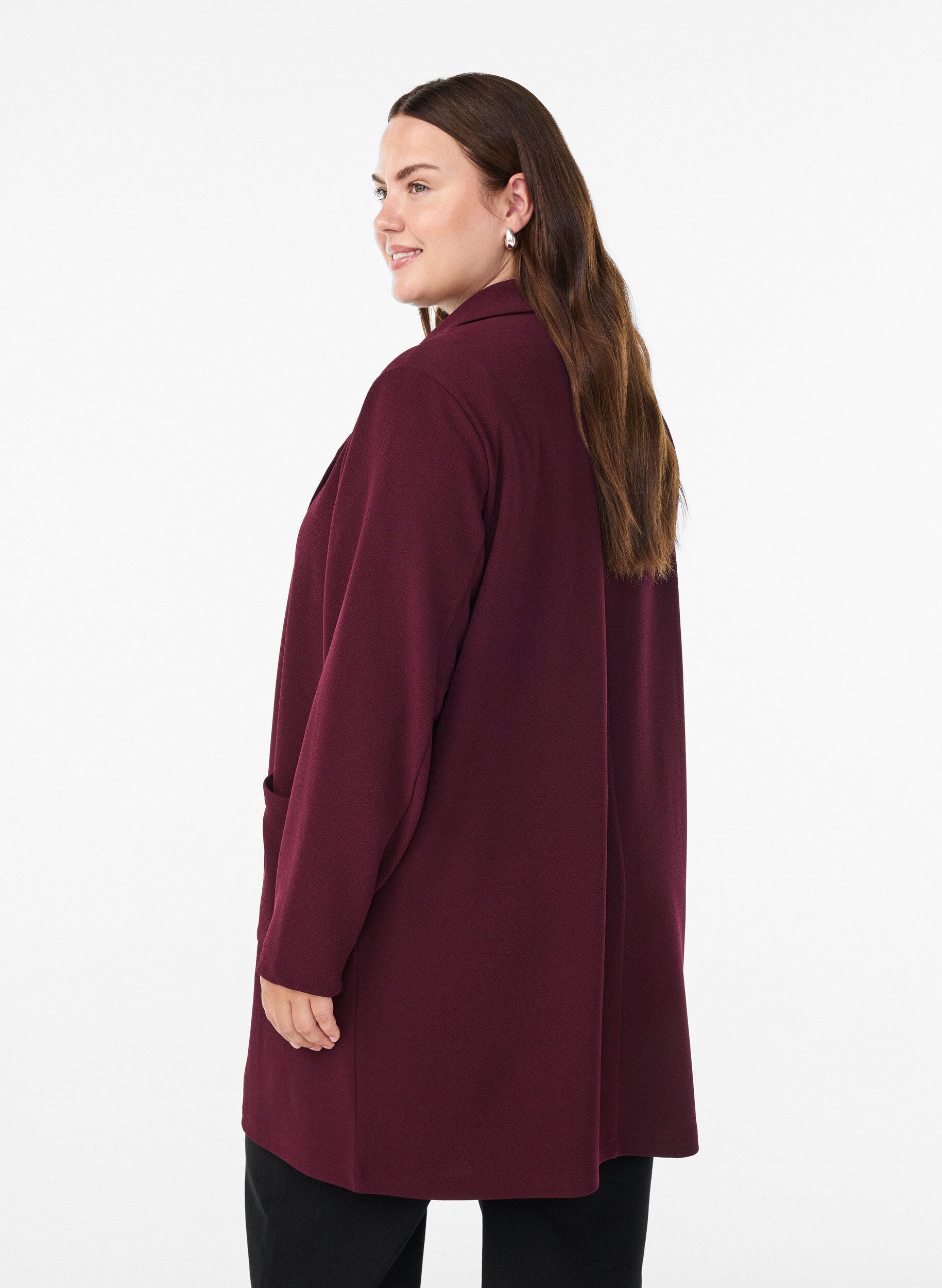 ZizziLang blazer med lommer, R&oslash;d, Model image number 2