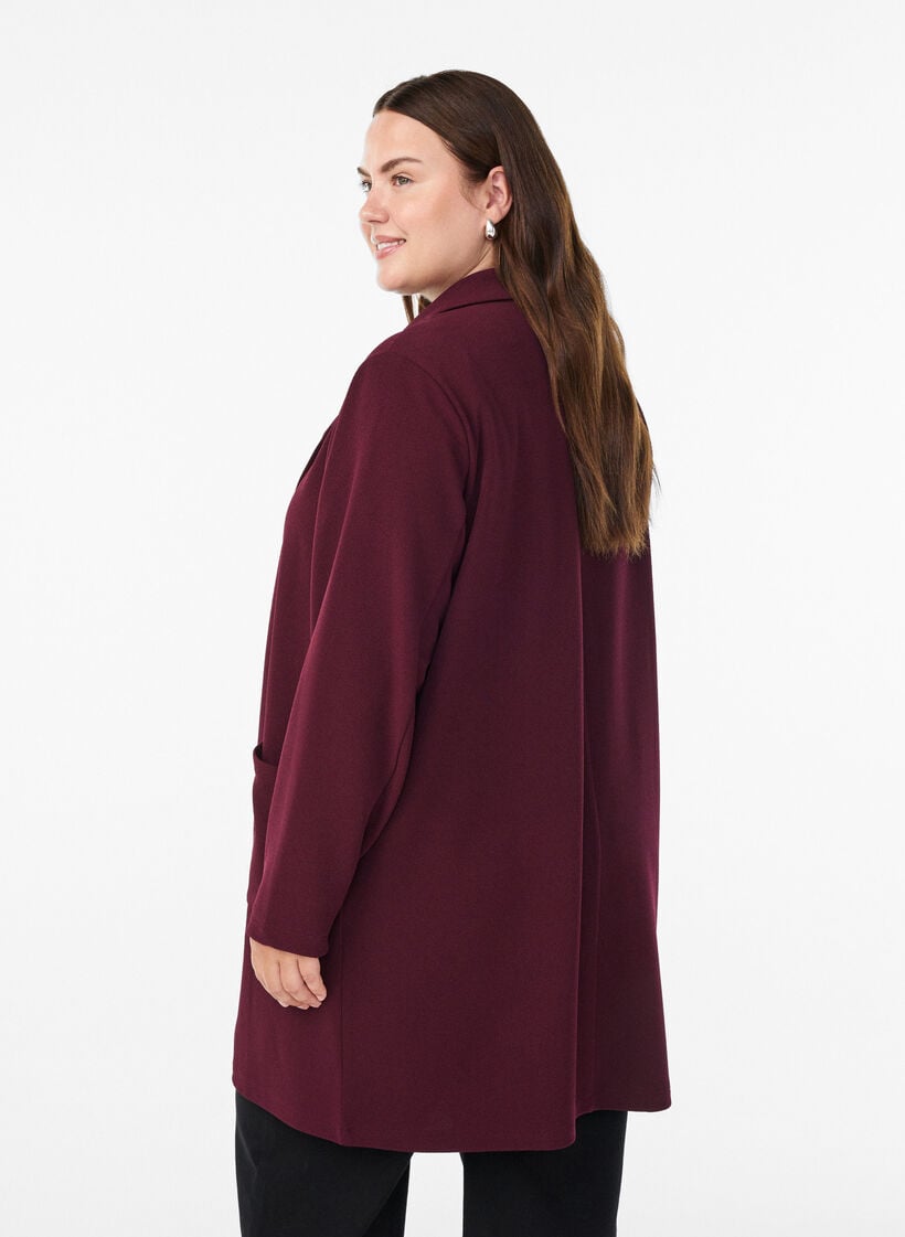 Lang blazer med lommer, R&oslash;d, Model image number 2