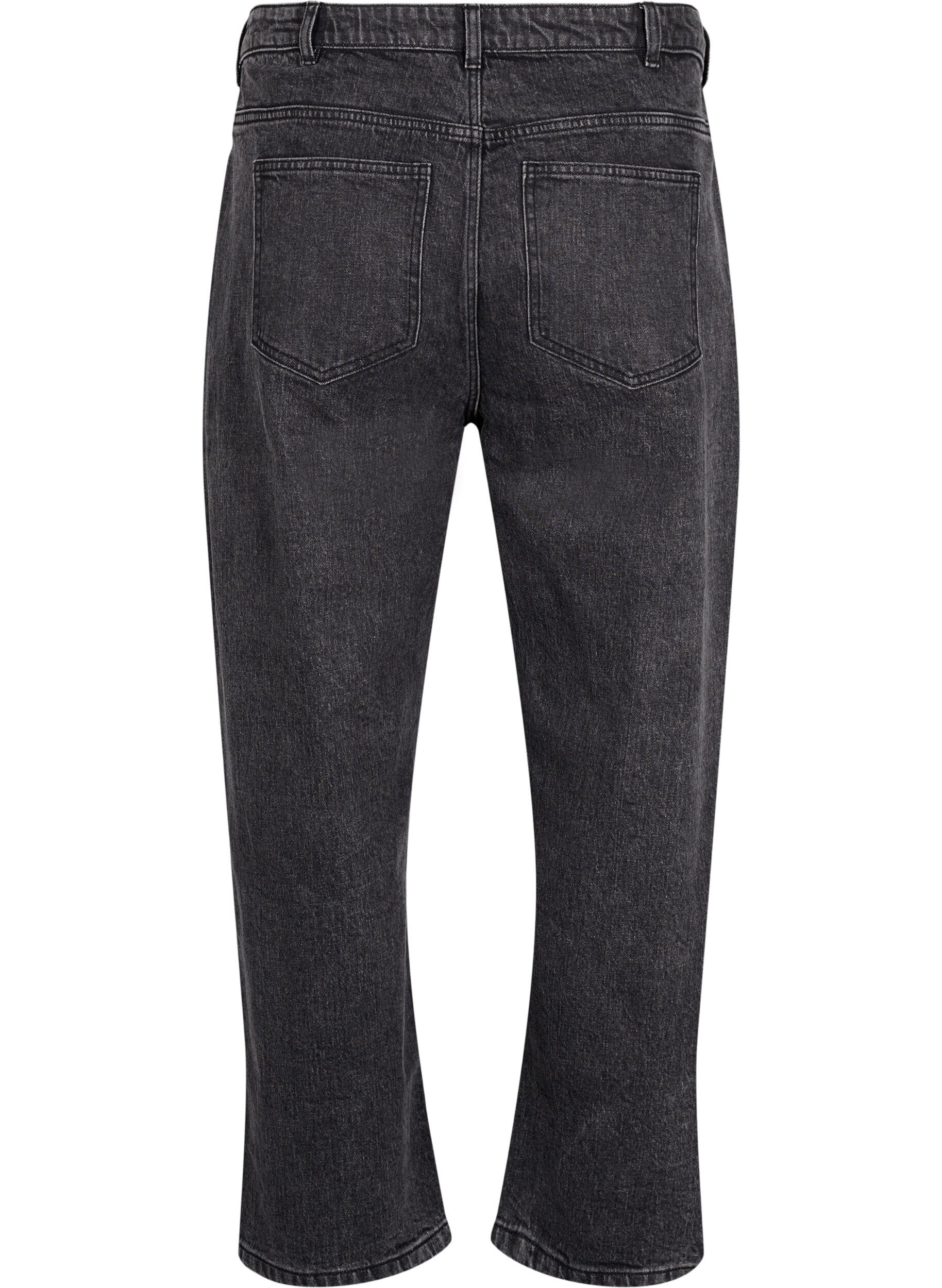 Zizzi L&oslash;s jeans med h&oslash;j talje, Gr&aring;, Packshot image number 1