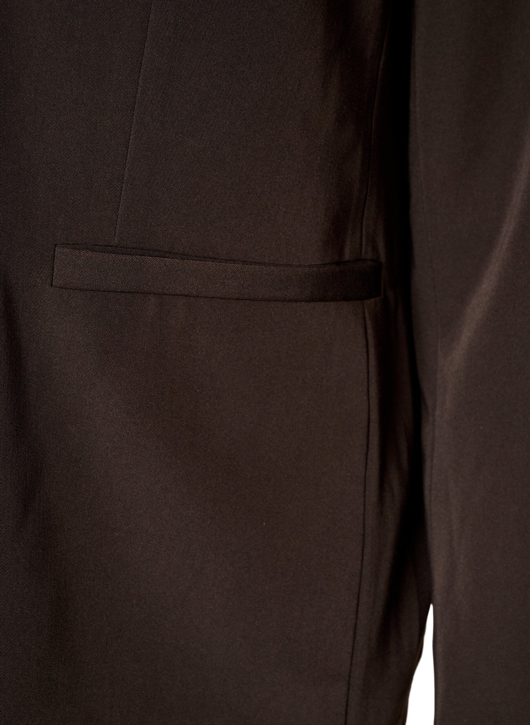 ZizziDobbeltradet blazer med l&oslash;s pasform, Brun, Packshot image number 3