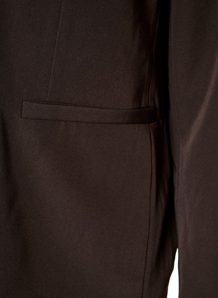 Dobbeltradet blazer med l&oslash;s pasform, Brun, Packshot image number 3