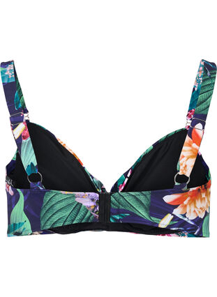 Blomstret bikini overdel med bøjle, Flower Print, Packshot image number 1