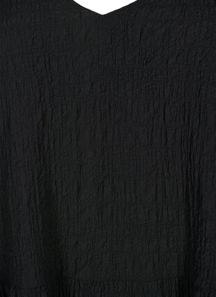 A-formet kort kjole med v-hals, Black, Packshot image number 2