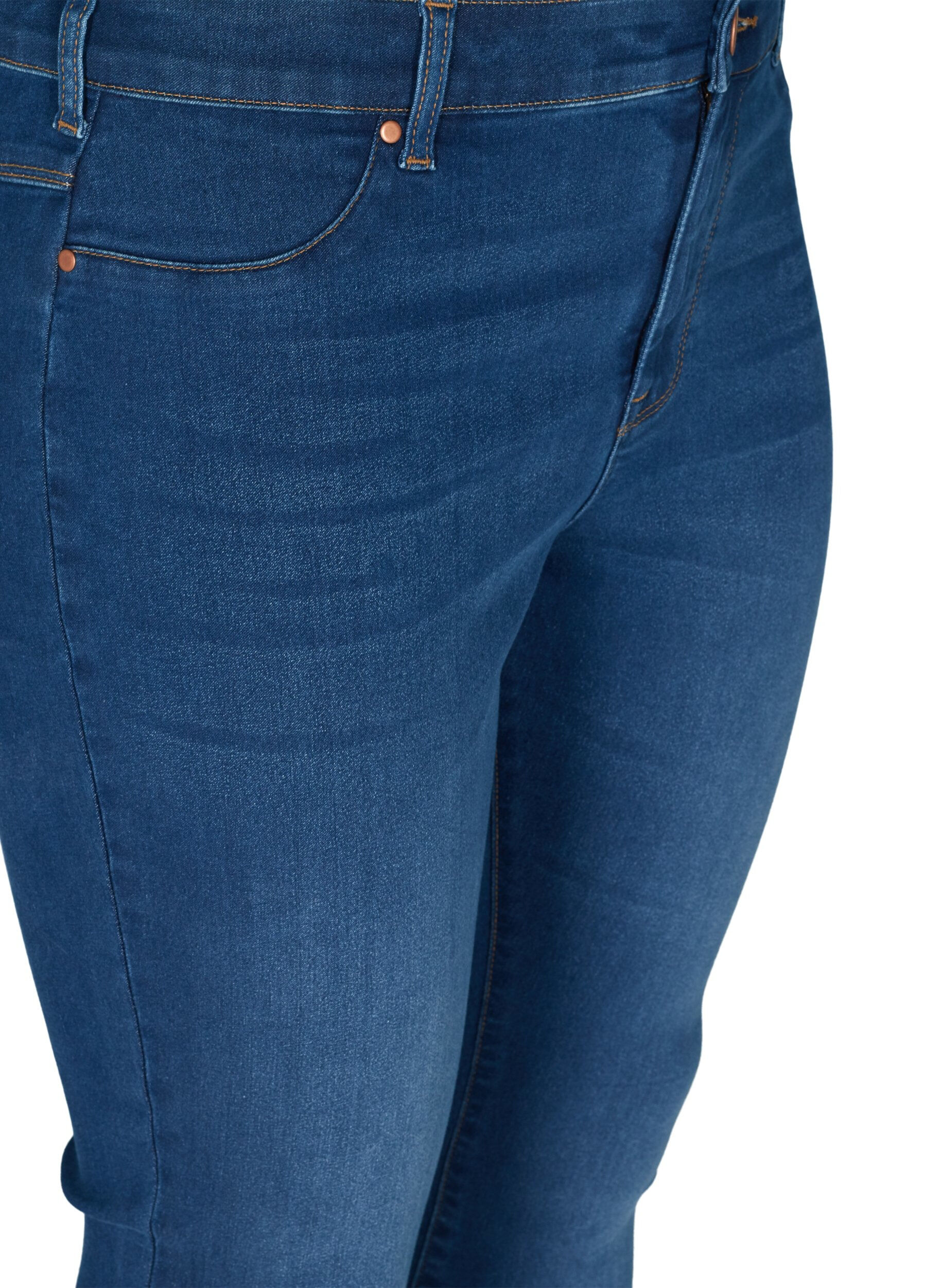 Zizzi Jeggings i bomuldsmix, Blue denim, Packshot image number 2