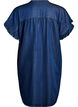 Denimlook kjole med knaplukning og fl&aelig;se&aelig;rmer, Bl&aring;, Packshot image number 1