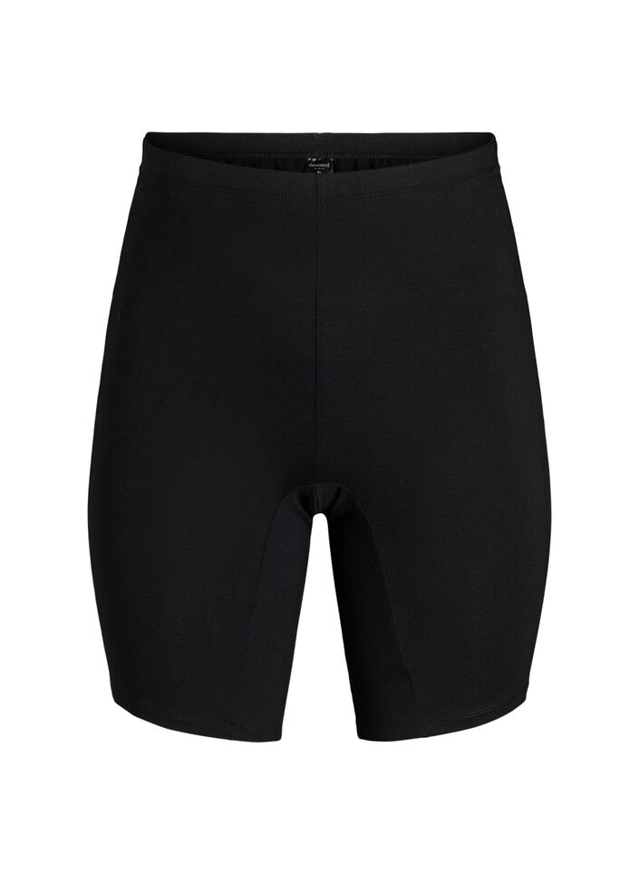 Trusser i bomuld med lange ben, Sort, Packshot image number 0