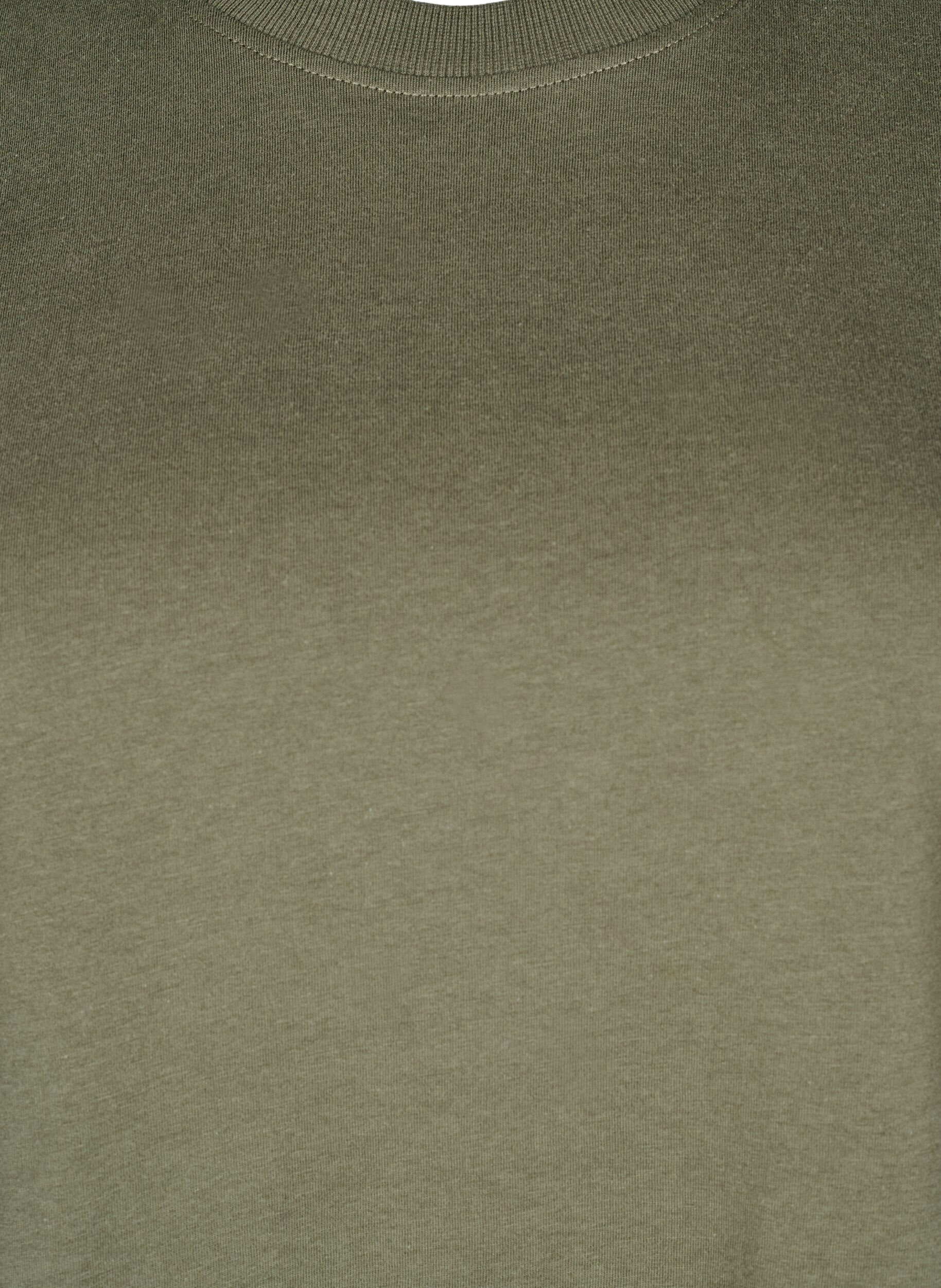 Zizzi Basis t-shirt i bomuld med rund hals, Gr&oslash;n, Packshot image number 2