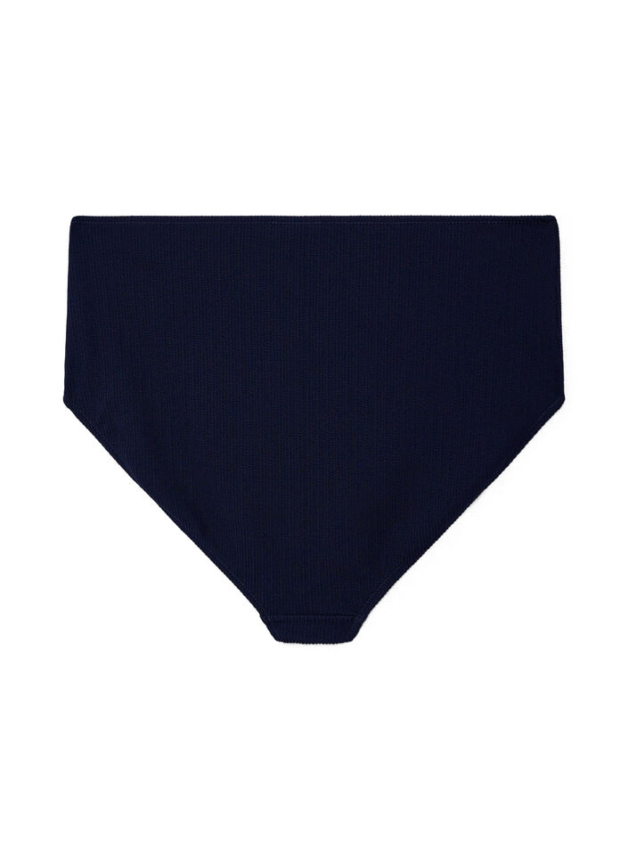 Bikinitrusse med h&oslash;j talje og struktur, Bl&aring;, Packshot image number 1