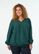Bluse med balloneffekt og chiffondetaljer, Gr&oslash;n, Model image number 0