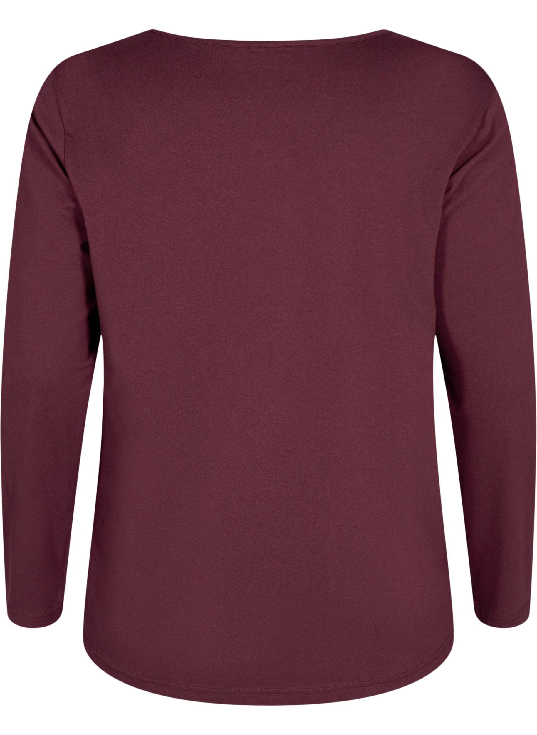 Zizzi Natbluse i bomuld med tekstprint, R&oslash;d, Packshot image number 1