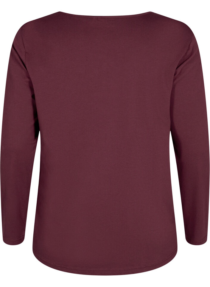 Natbluse i bomuld med tekstprint, Rød, Packshot image number 1