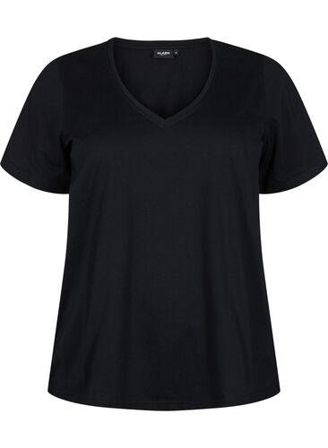 FLASH - 2-pak t-shirts med v-hals, Navy Blazer/Black, Packshot image number 3