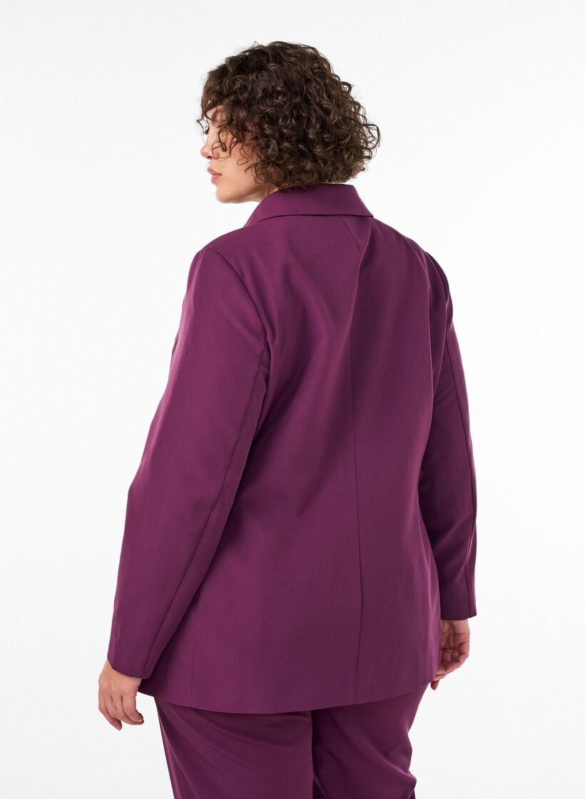 Klassisk blazer med knaplukning, Lilla, Model image number 2