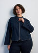 Figursyet denimjakke med lynl&aring;s, Bl&aring;, Model image number 0
