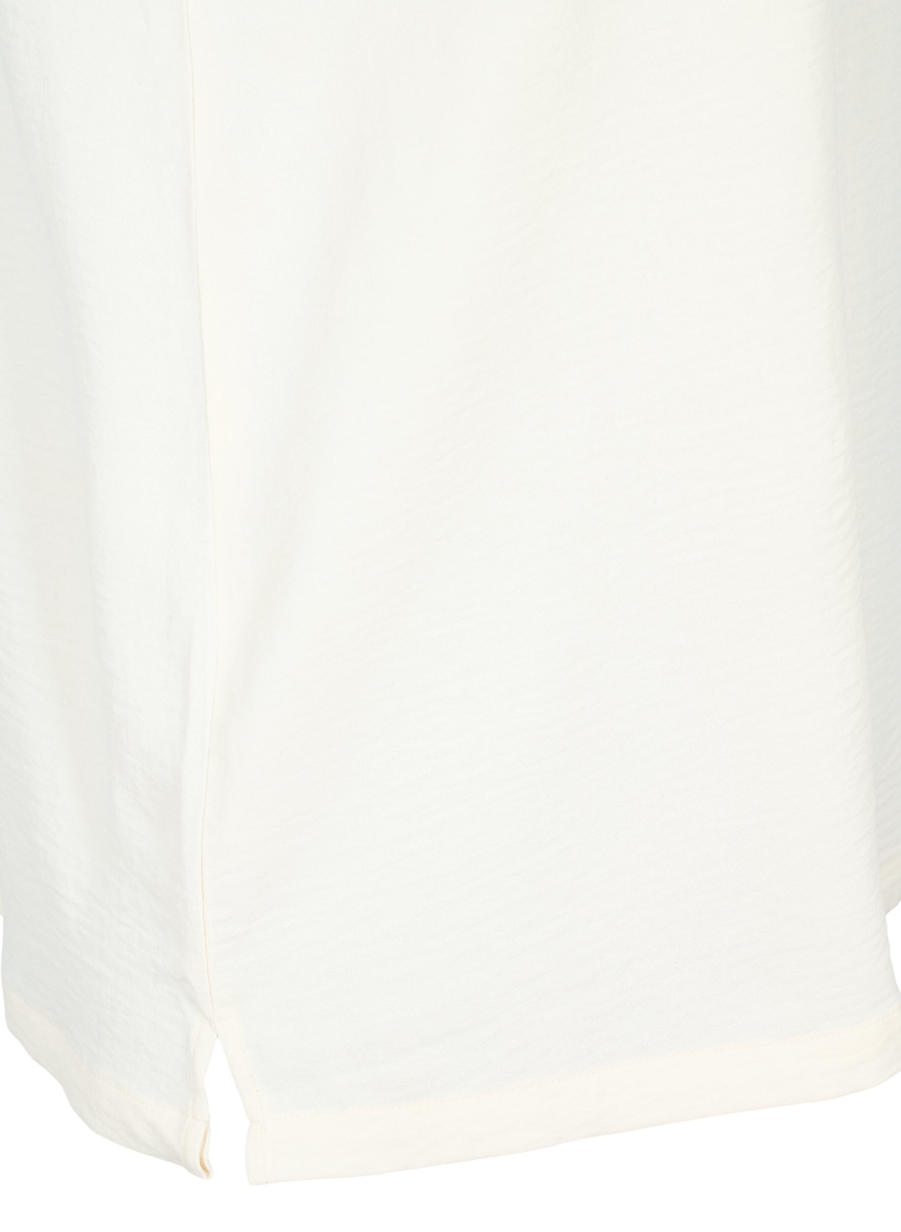 Zizzi &AElig;rmel&oslash;s top med rynkedetaljer, Vanilla, Packshot image number 3