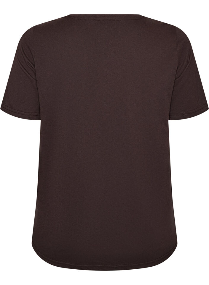 T-shirt med motiv, Brun, Packshot image number 1