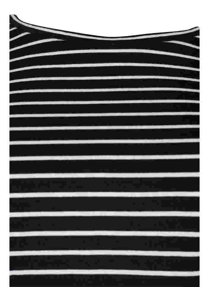 2-pak basis t-shirt i bomuld, Black/Black Stripe, Packshot image number 3
