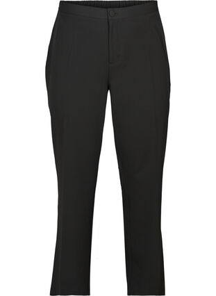 Klassiske bukser med elastik i taljen, Black, Packshot image number 0
