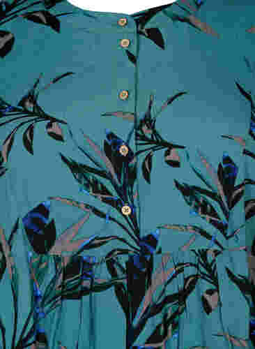 Printet tunika i viskose, Sea Pine Leaf, Packshot image number 2