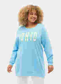 Lang sweatshirt med tekstprint, Baltic Sea, Model
