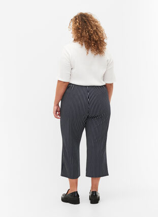 Løse bukser med 7/8 længde, Navy Blazer Stripe, Model image number 1