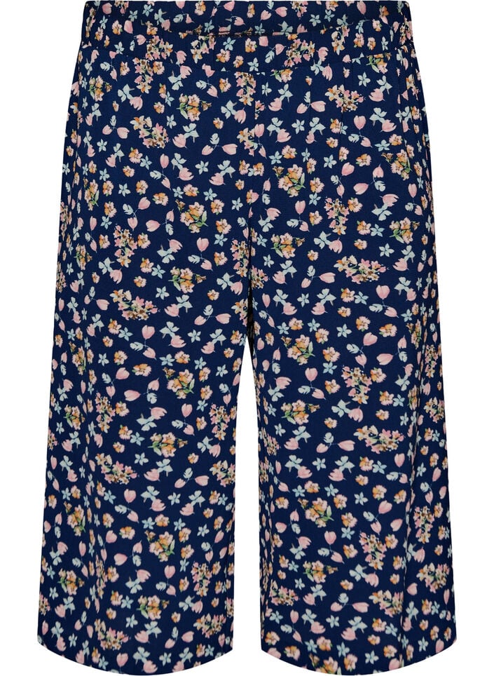 Culottebukser med print, Bl&aring;, Packshot image number 0